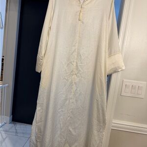 Oscar de La renta Elegant Cream Long Sleeve Kaftan Size Large